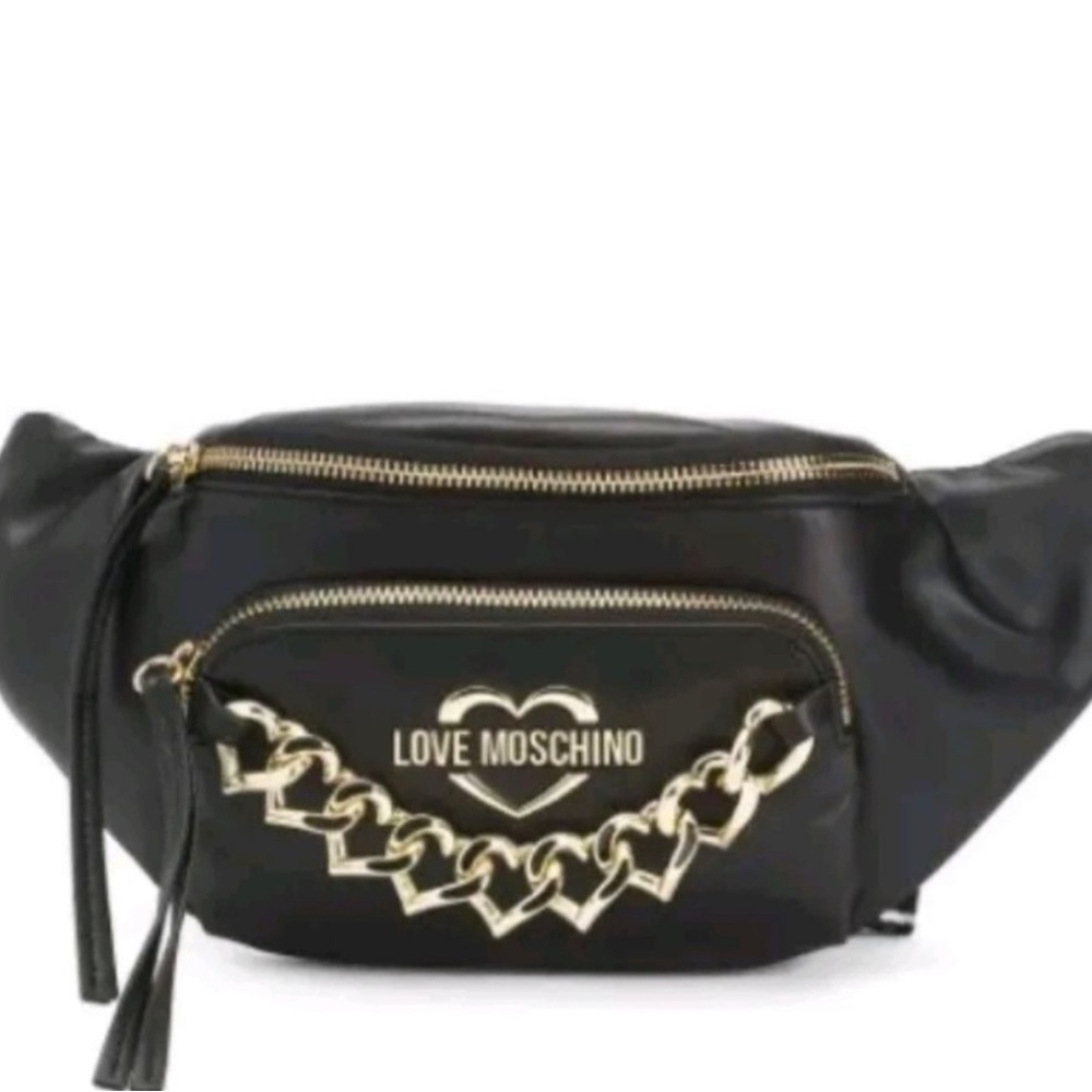 Love Moschino borsa pu nero Black and Gold Chain Bag - Picture 3 of 7